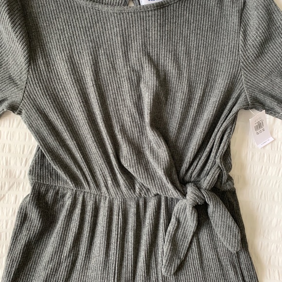 Girls side tie grey romper - Picture 2 of 3